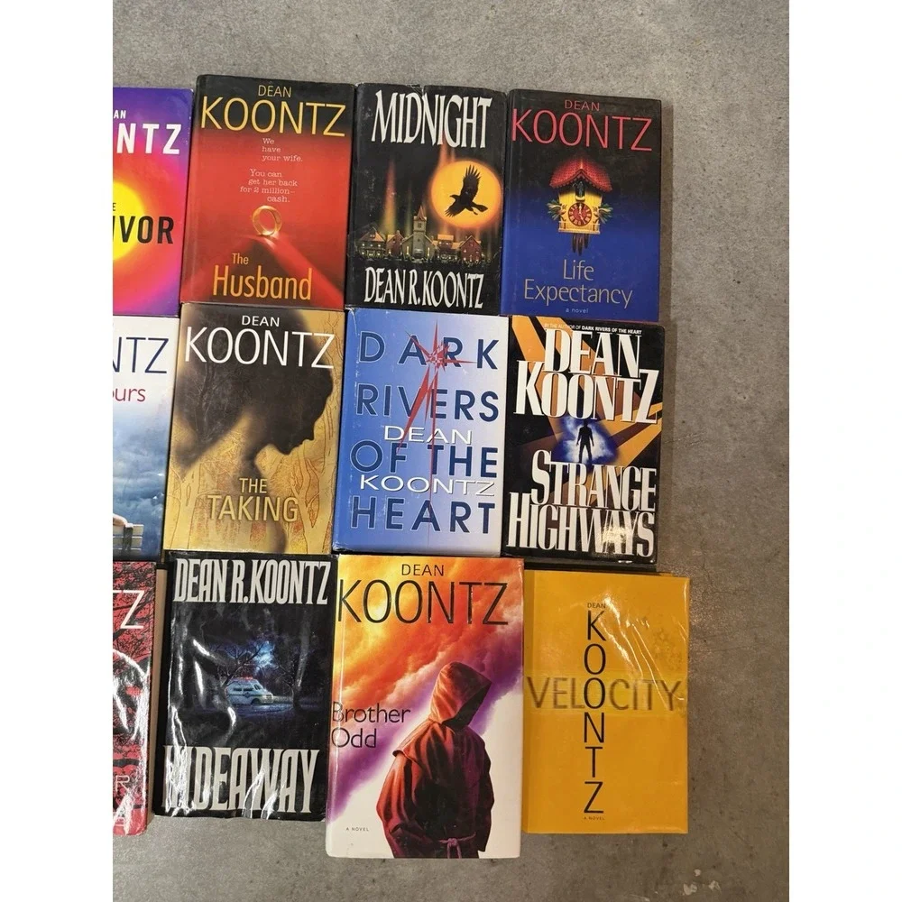 Lot‎ of 15 hardback books by Dean Koontz, mystery, suspense, horror